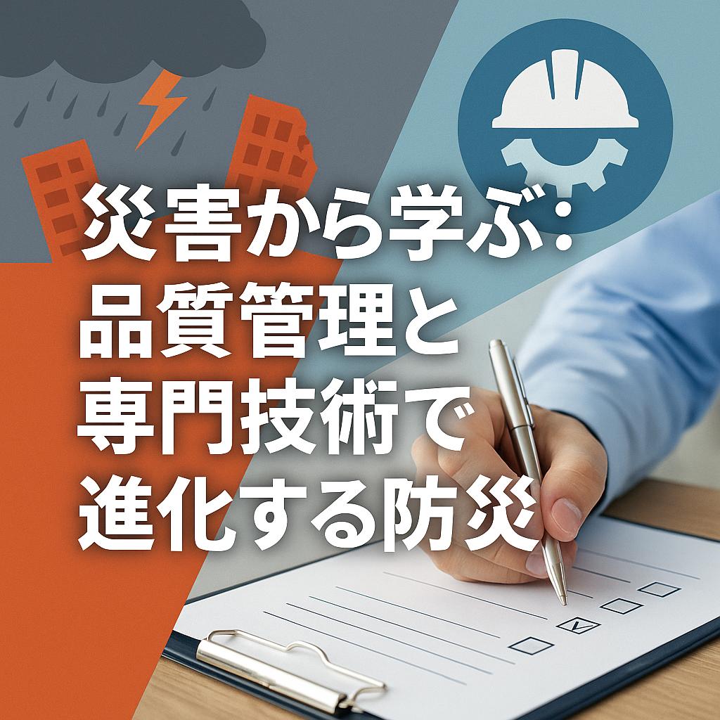 災害から学ぶ：品質管理と専門技術で進化する防災
